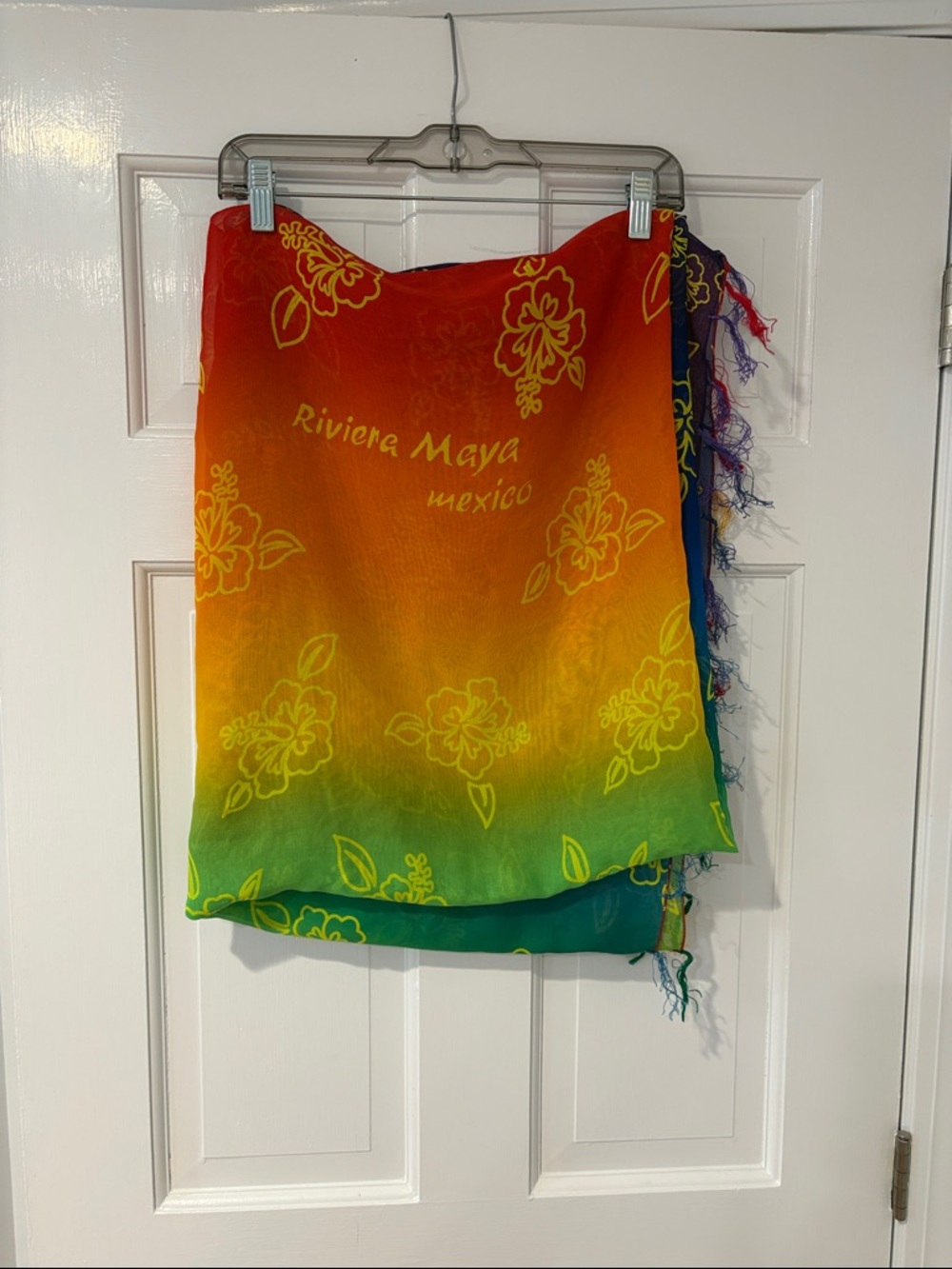 Riviera Maya Mexico Rainbow Floral Beach Sarong